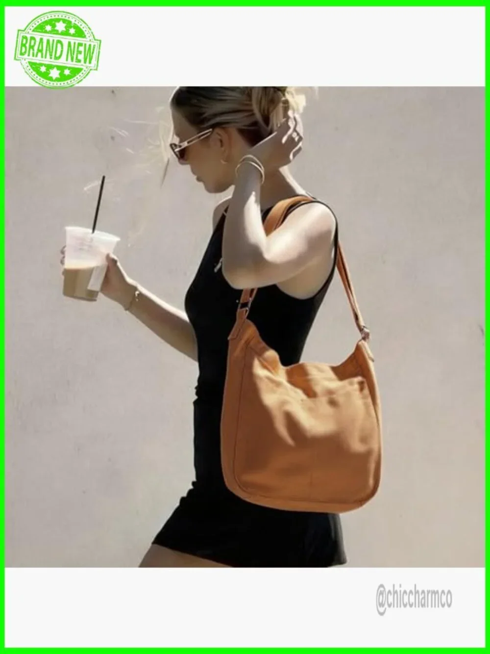 Large Canvas Tote Bag with Zipper Crossbody Hobo Messenger Bag